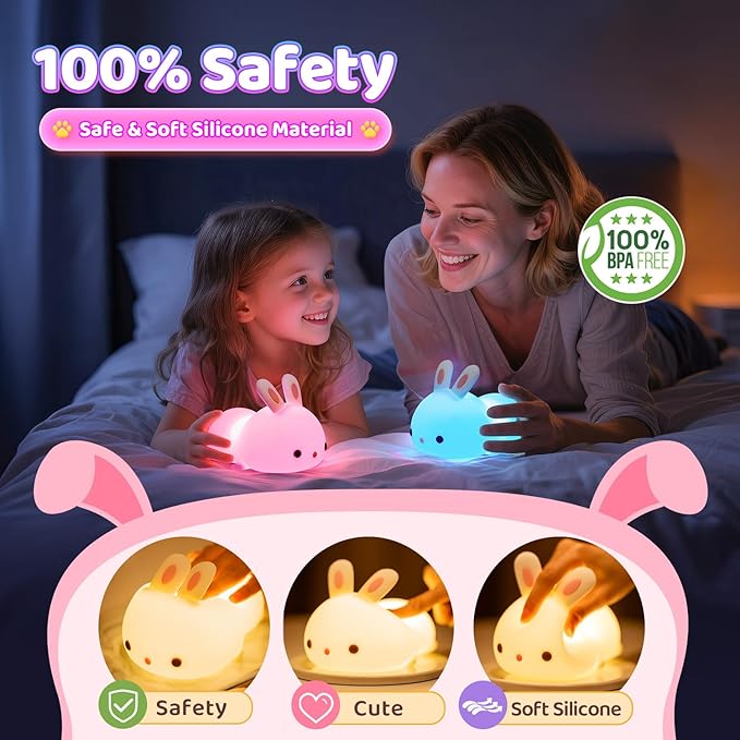Lámpara de noche One Fire Bunny para niños miniatura 4