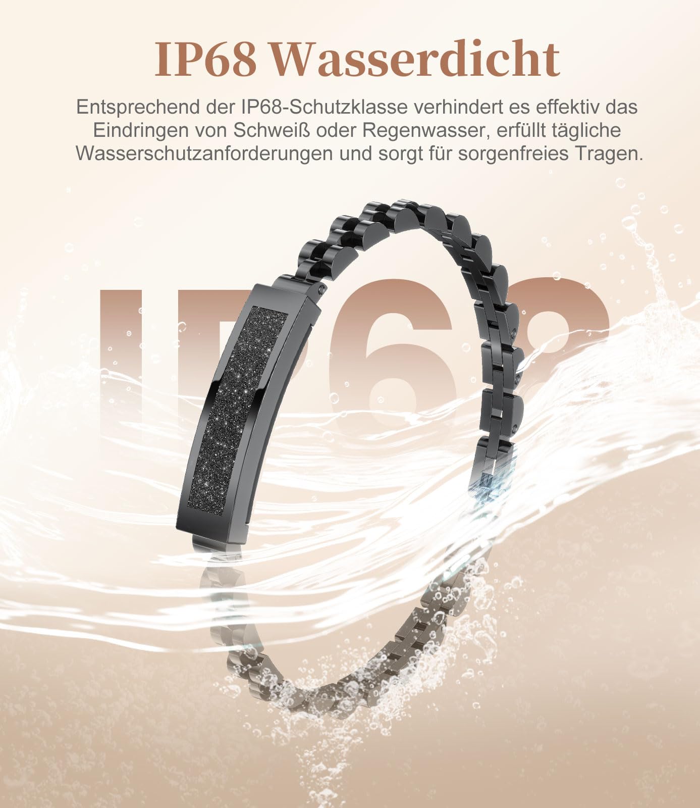 LIGE 2025 Smart armband voor dames, roestvrij staal, zonder display, 3 LIGE 2025 Smart armband voor dames, roestvrij staal, zonder display, 3