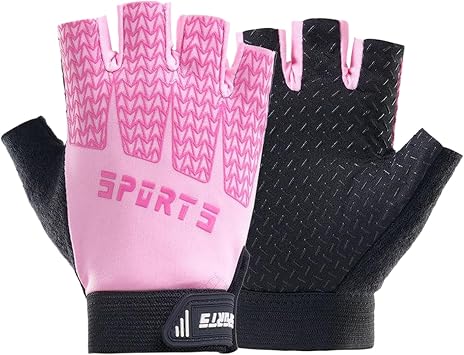 Girls Fingerless Bike Gloves, Sport Gloves for 4-10 Year Girls Monkey Bars Rock Climbing Cycling Work Out Biking