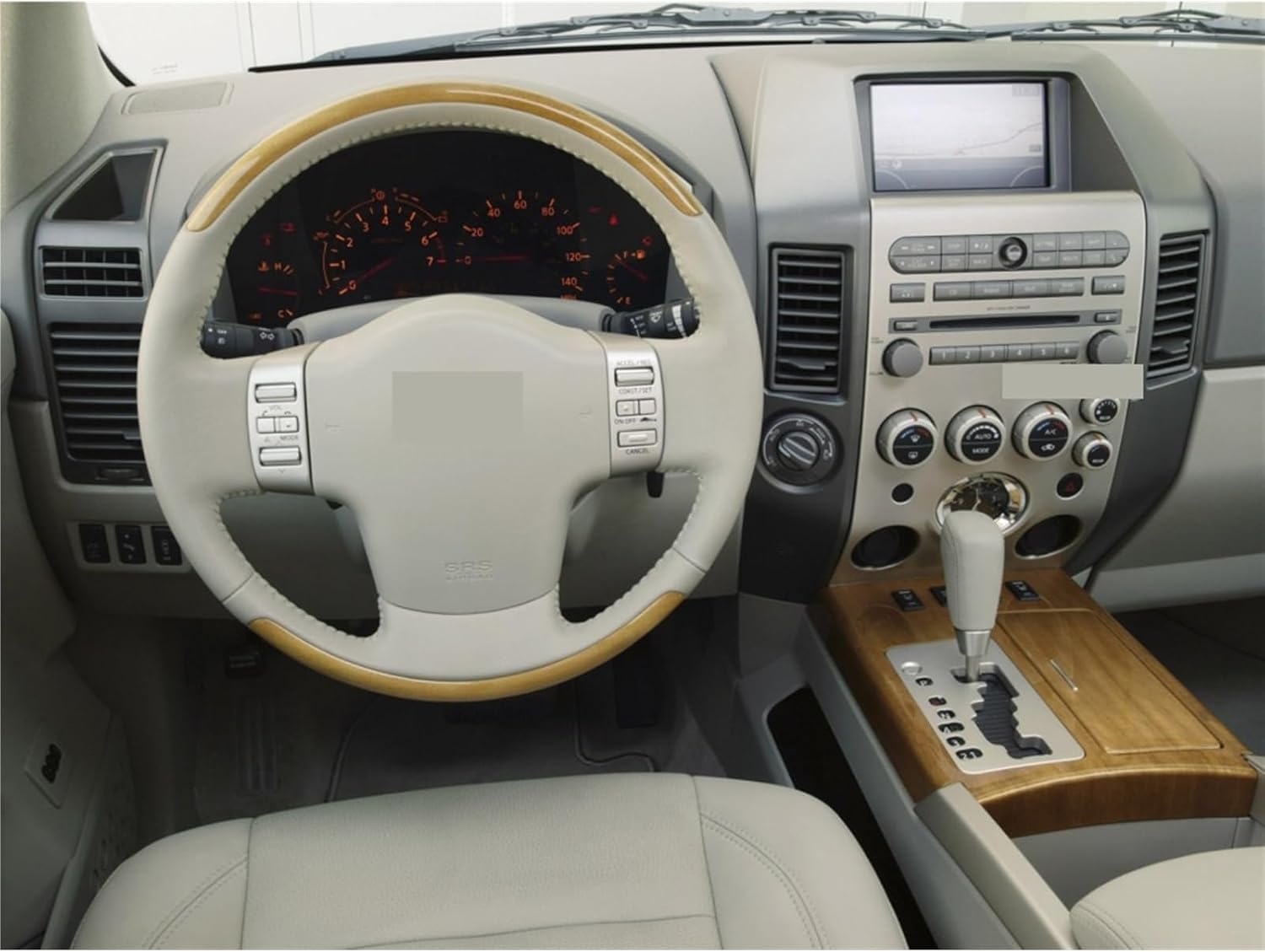 9 Inch Car Fascia Radio Panel Compatible for Infiniti QX56 2004-2007 Dash Kit Install Facia Console Bezel Adapter Plate 9inch Cover Trim