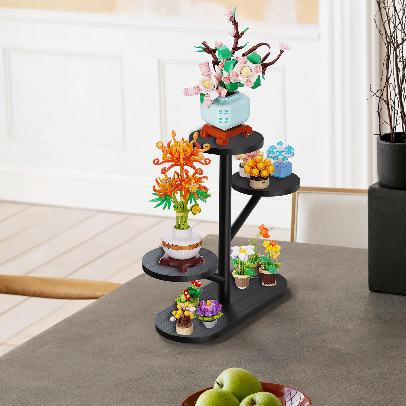 NiHome Tree-Shaped Bamboo Display Stand for Collectibles Mini Figures, Jewelry - Image 4