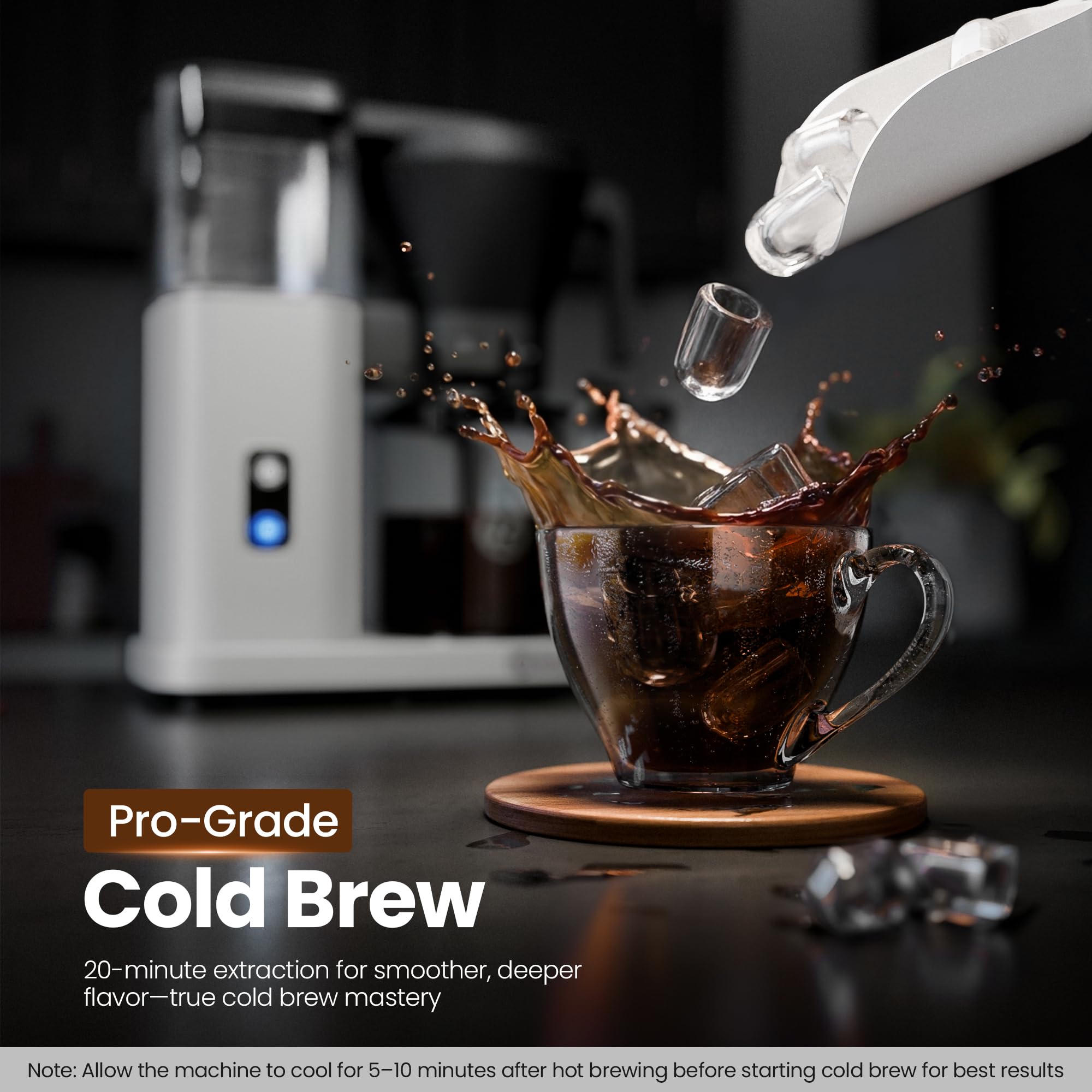 Kismile SCA-Certified 8 Cup Drip Coffee Maker, Pour Over Coffee Machine with 3s Instant Heat 197–205℉, Adjustable Flow Control, Removable Water Tank, Deep Cold Brew & 40 Min Keep Warm (Silver)