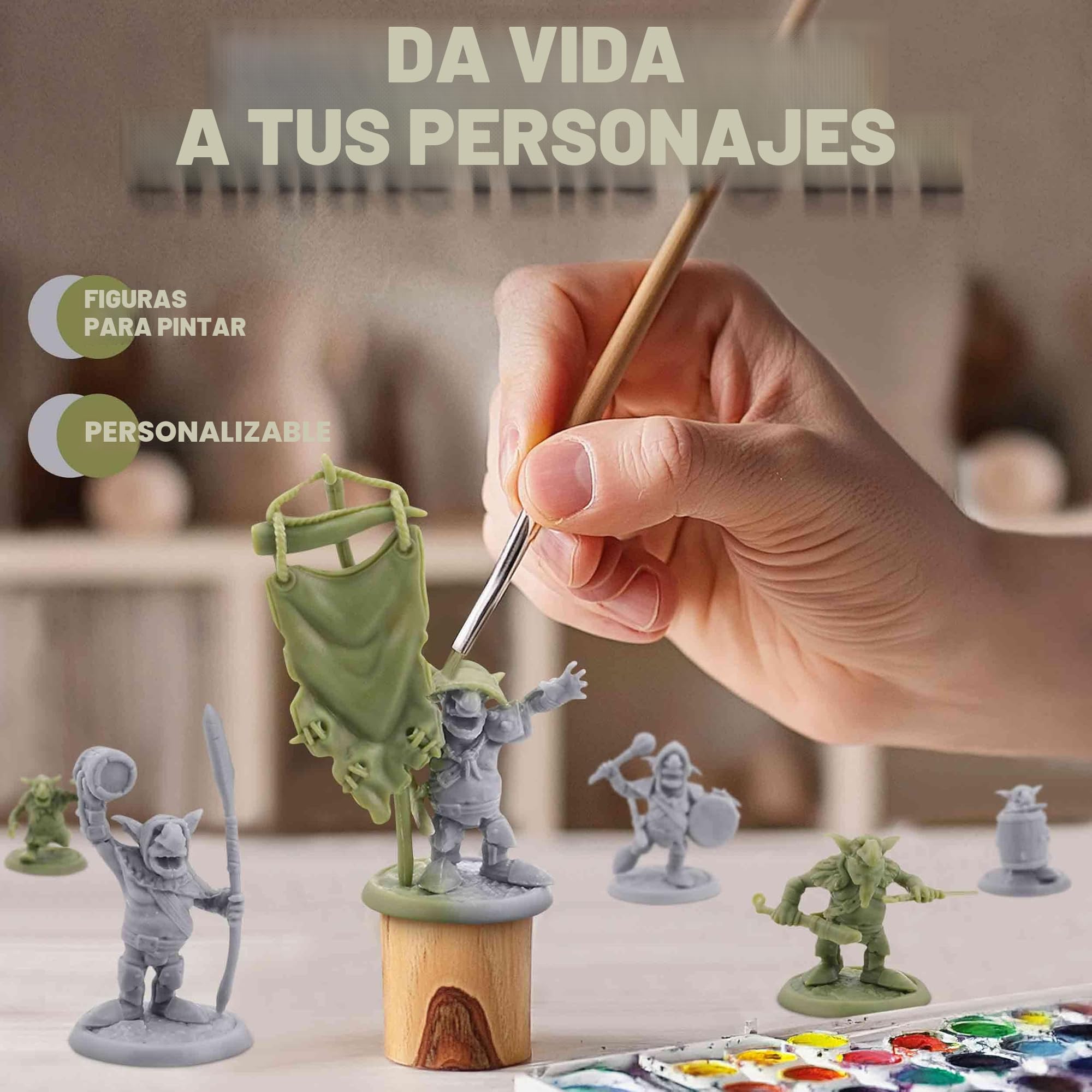 Conjunto de Goblins de Fantasía de Path Gaming – 46 figuras sin pintar de 28 mm para miniaturas de D&D para Dragones y Mazmorras, miniaturas de RPG, figuras masivas de monstruos de D&D de mesa para