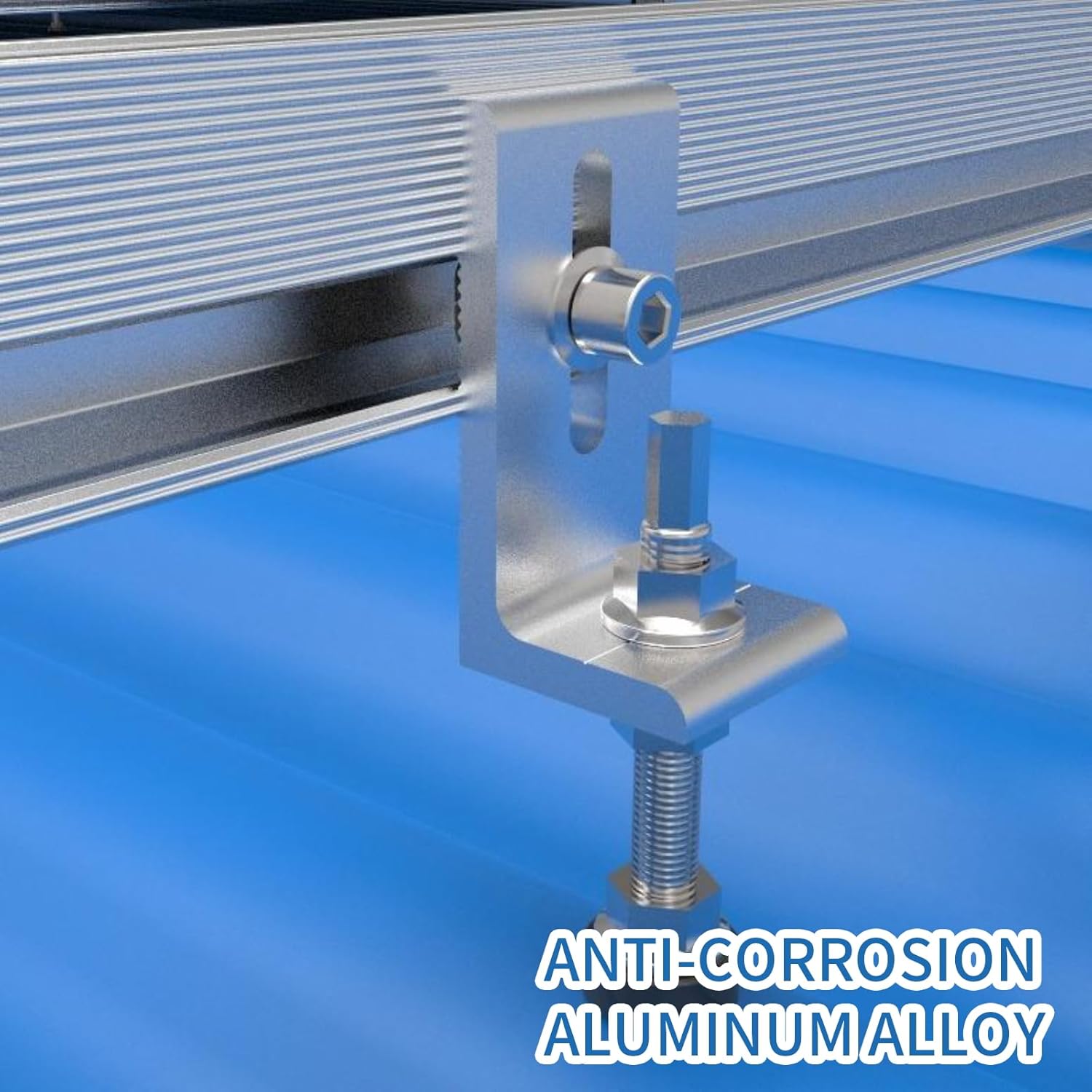 L Foot Solar Mount, Aluminum Alloy Photovoltaic Panel Mounting Bracket, Photovoltaic Mount for Roof PV System Waterproof & Weather Proof,Strong Load (20PCS)