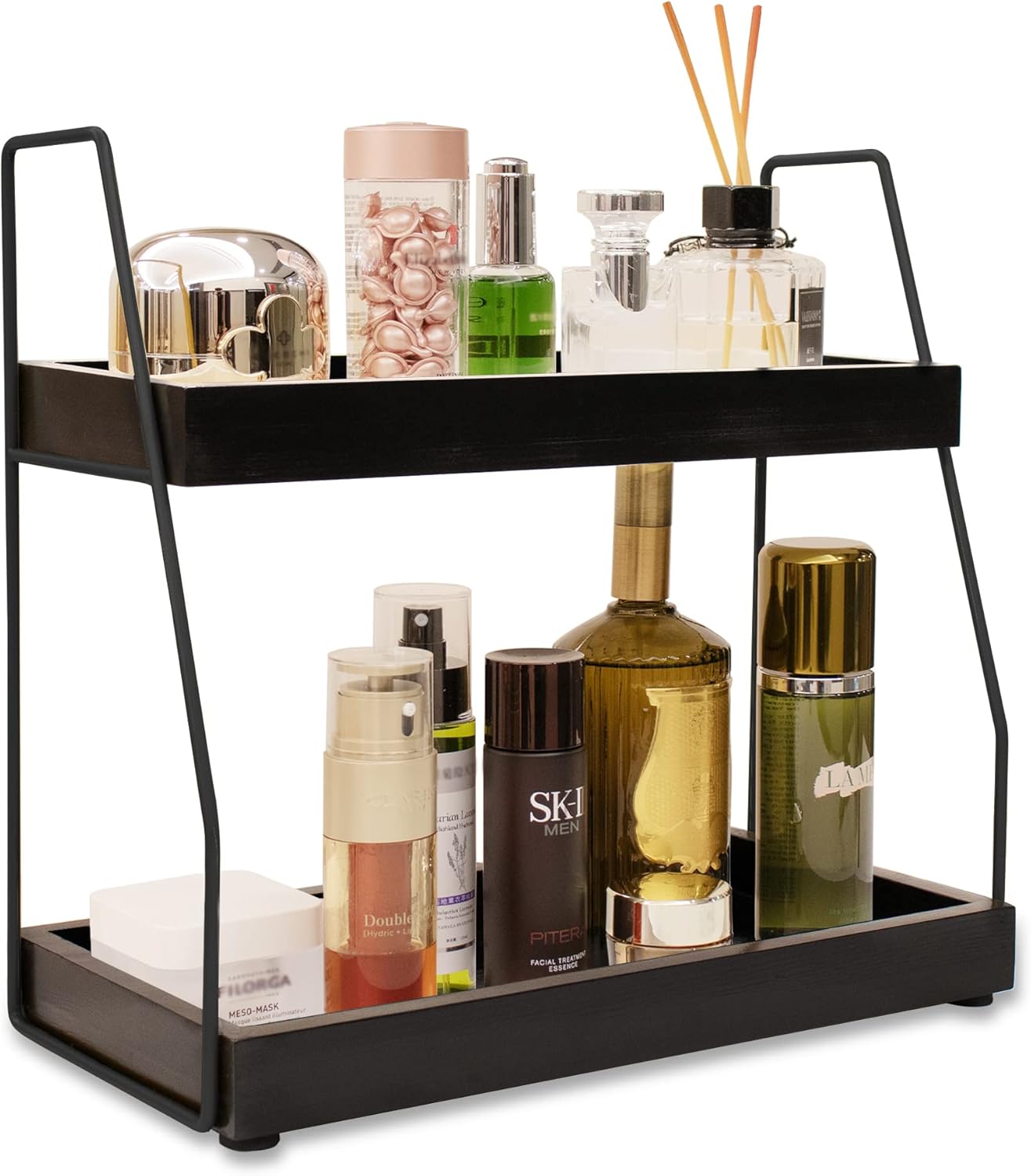 Amazon.com: ZGO 2-Tier Bathroom Counter Organizer, Wood Bathroom ...