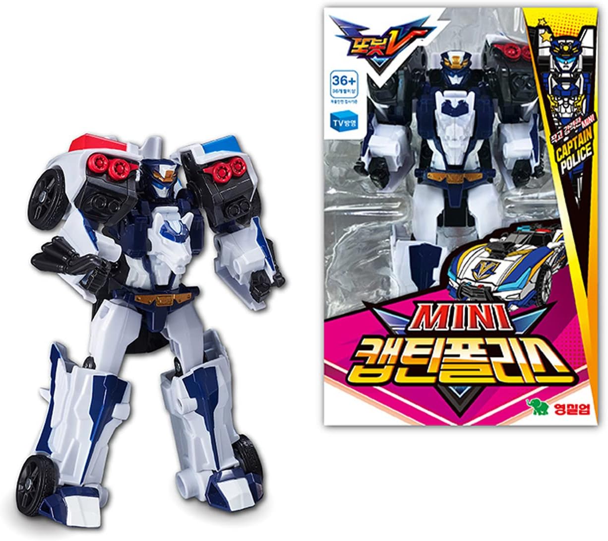Tobot V Mini Captain Police Sergeant Justice Robot Transforming Transformation Action Figure Toy Korean Toy