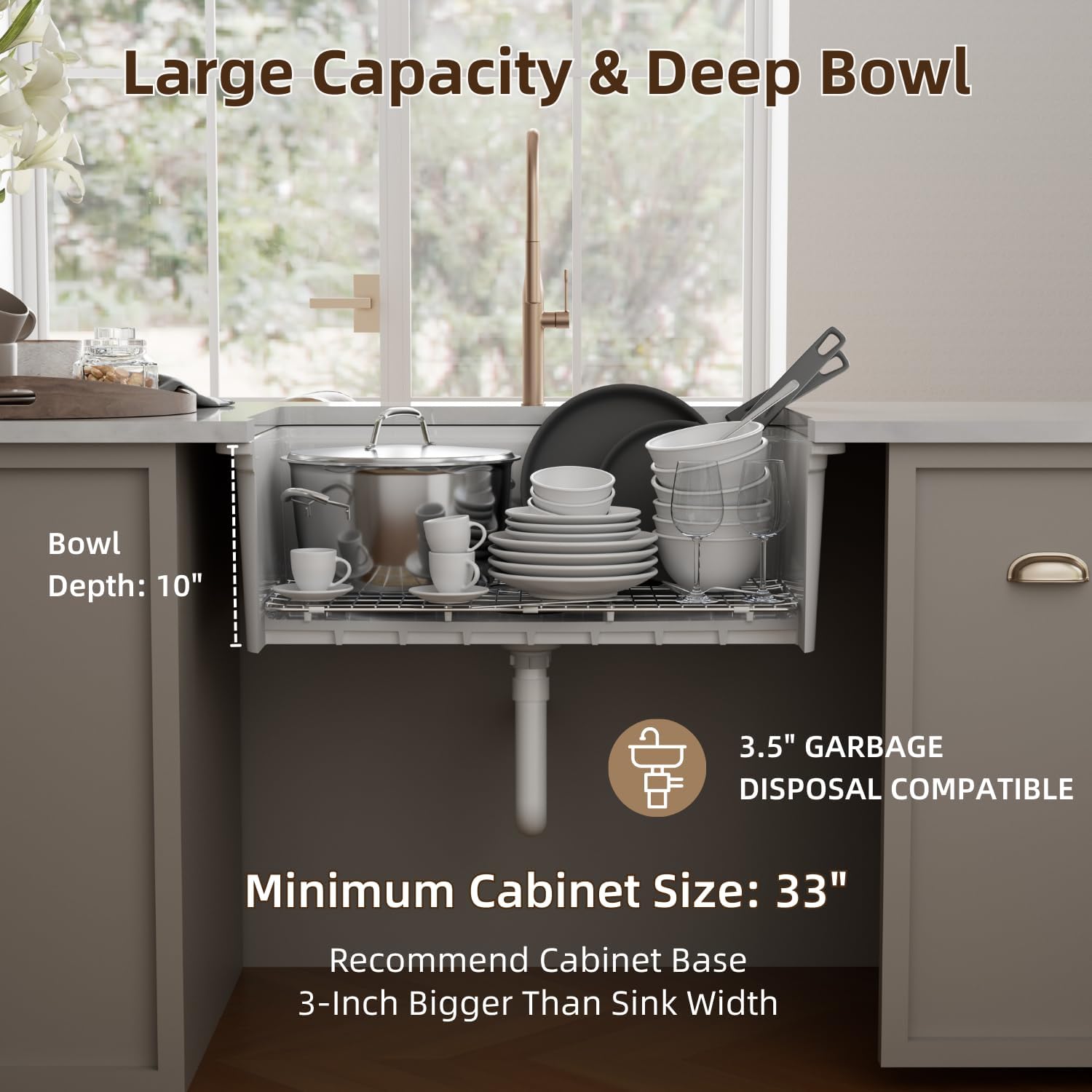 30 Inch White Undermount Kitchen Sink, Los Flexi 30"L x 19"W Fireclay Workstation Kitchen Sink Includes Cutting Board and Drying Rack, Deep Single Bowl, Dual Mount