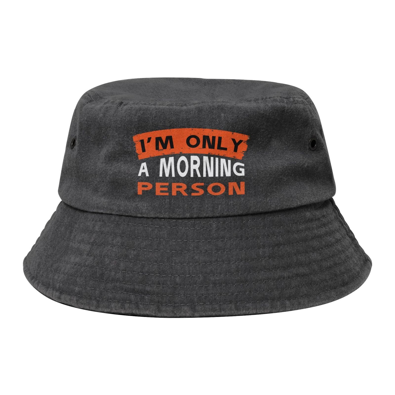 Qauirfe I'm Only A Morning Person Fashion Cowboy Denim Fisherman Hat Outdoor Fishing Cap Sun