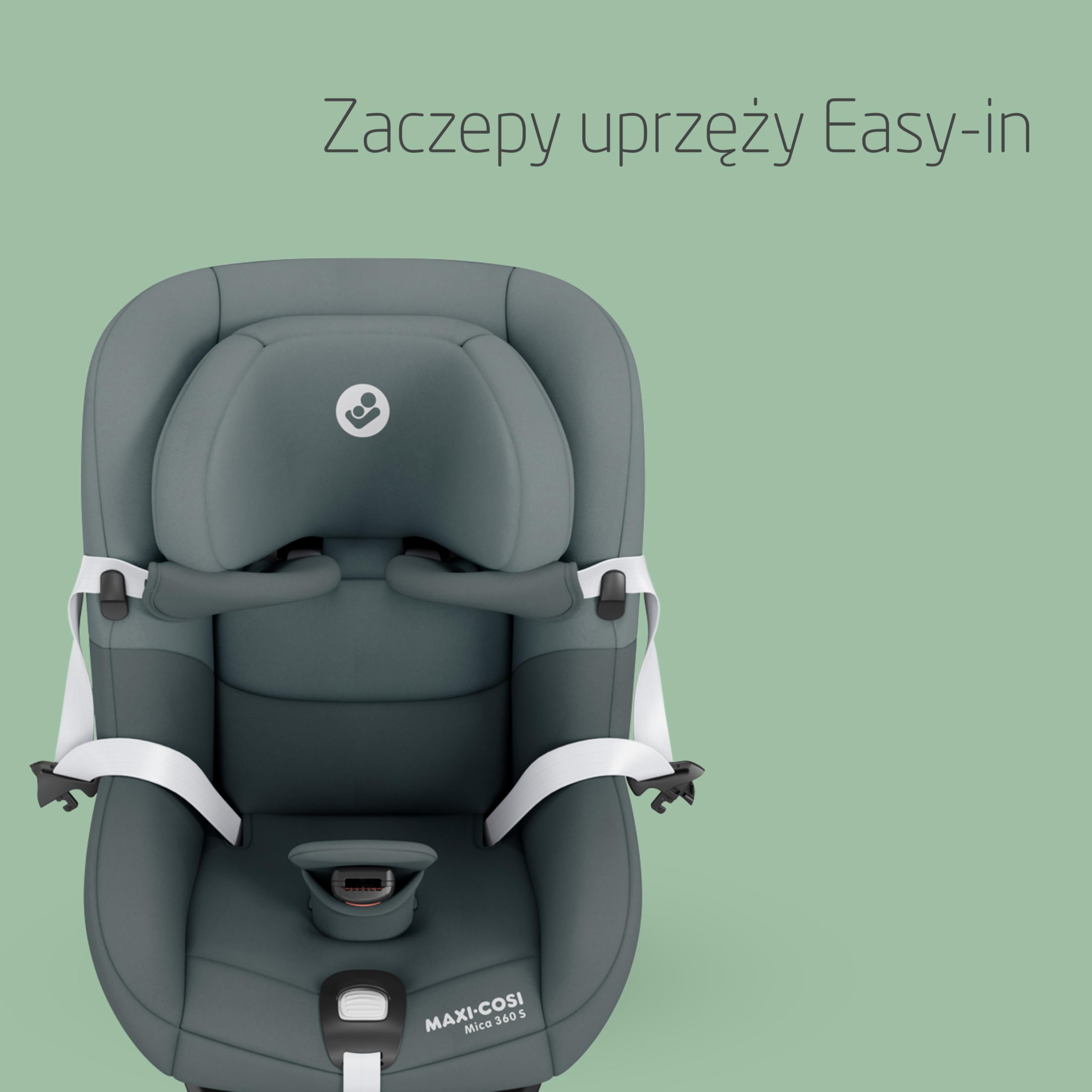 Maxi-Cosi Mica 360 S, Fotelik samochodowy obrotowy 360, 3 miesiące–4 lata (61–105 cm), Obracanie FlexiSpin, 5 pozycji odchylenia, Ochrony G-CELL, Zaczepy na pasy uprzęży Easy-in, Tonal Graphite