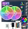 65.6ft/20M Led Strip Lights, Long Smart Music Sync 5050 RGB Color Changing Light Strip Bluetooth APP/IR Remote/Switch Box Control Rope Lights LED Lights for Bedroom,Party,Home Decoration,Festival