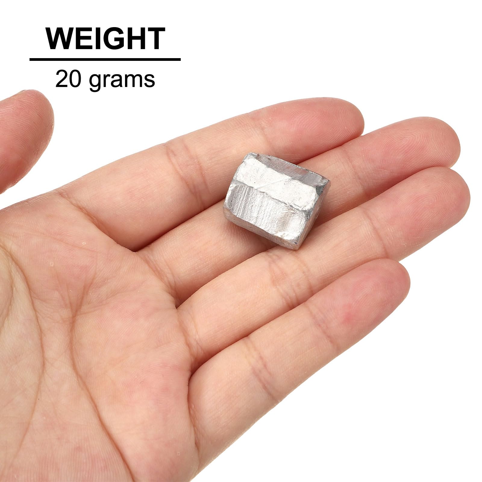 PATIKIL 20 Grammes De Morceaux De Métal D'Indium, Bloc D'Indium De Haute Pureté 99.995% Avec Boîte De Rangement Pour Enseignants Collectionneurs Passionnés De Science Recherche
