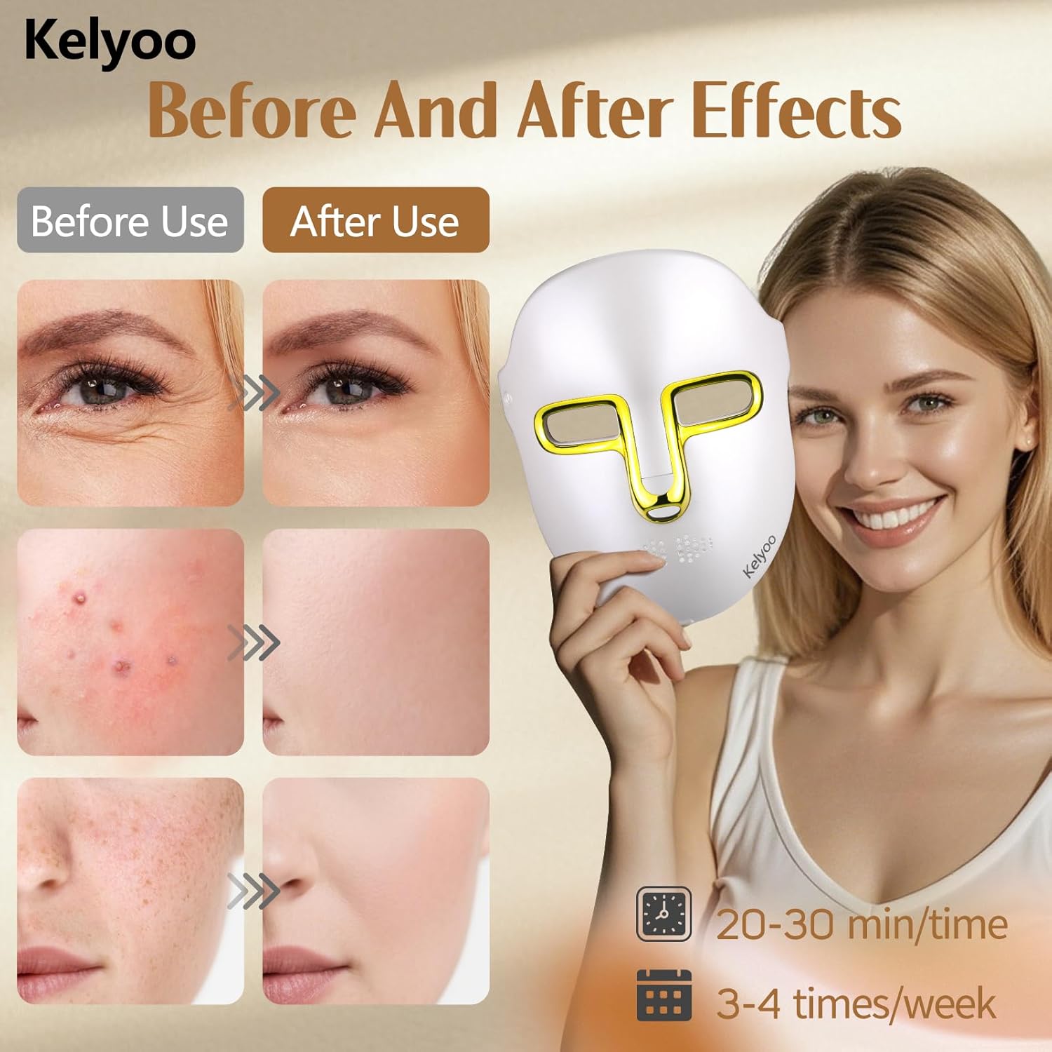 Red Light Therapy for Face Mask – LED Face Mask Light Therapy with Red Blue LED and Infrared Light, Anti-Aging, Blemish Repair Treatment - Image 2