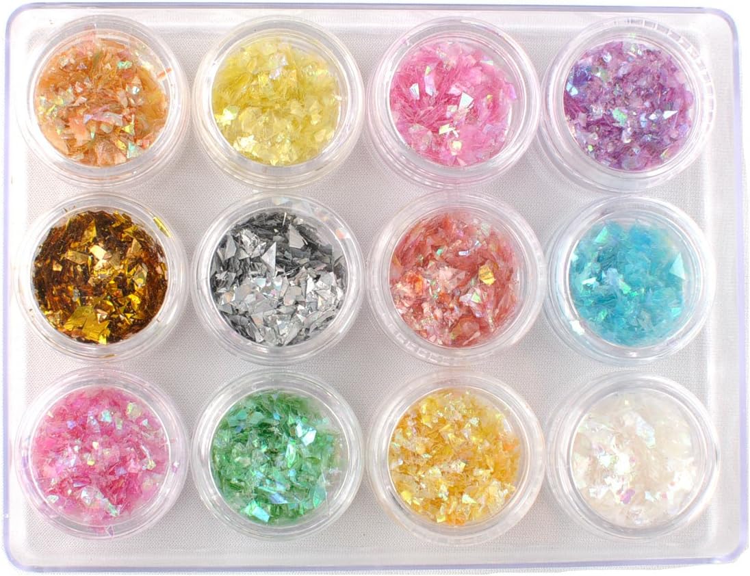Stella Cosmetic Beauty Nail 12 Different Colors Of Small Glitter Chips Decoration Kit
