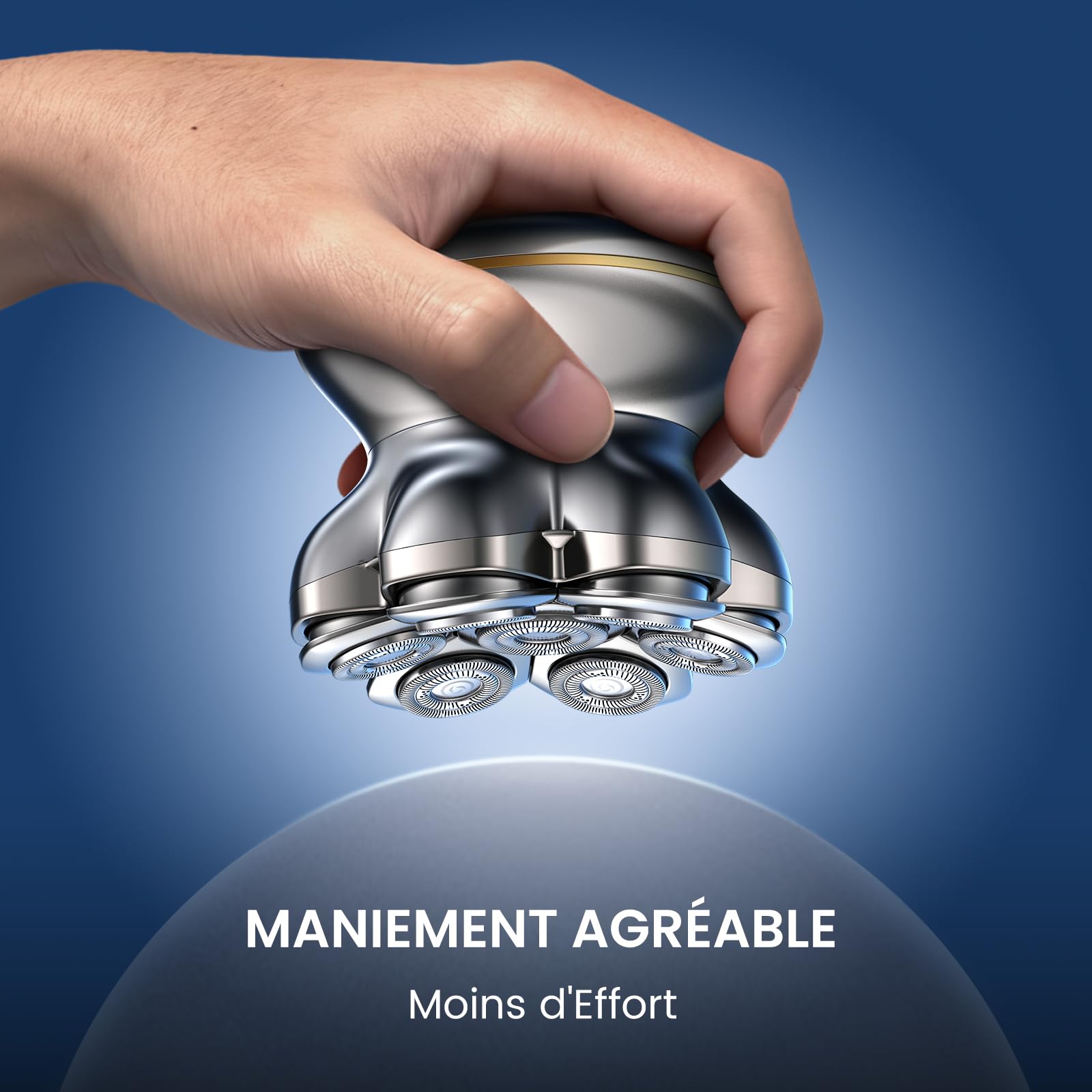 MAXGROOM 7D PRO Rasoir Tete Chauve Homme,Tête Magnétique,2 Vitesses(7500/8800 RPM) Tondeuse Crane Chauve,IPX6 (Sec & Humide), Autonomie 140 min USB-C,Idée Cadeau Pour Homme–Offert à Mari Papa