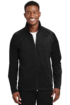 SPORT-TEK Unisex Tricot Track Jacket, Black/Black, X-Small