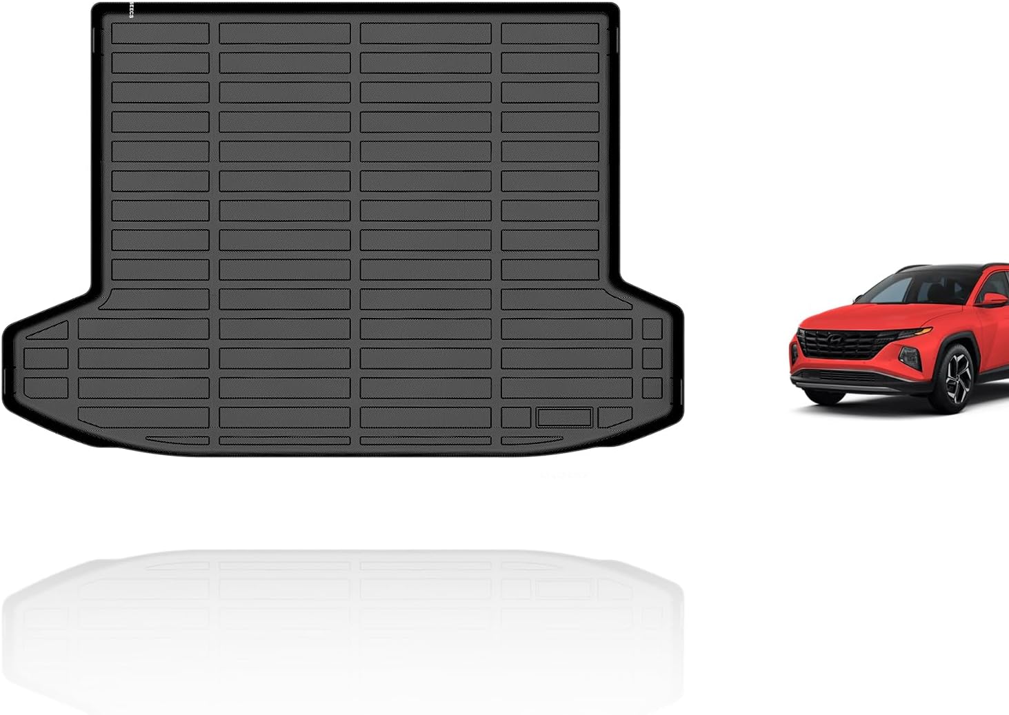 KELCSEECS All Weather Cargo Liner Custom for 2025 2024 2023 2022 Hyundai Tucson Hybrid with subwoofer Automotive Cargo Mat Floor Liners Trunk Mat Hyundai Tucson Hybrid Trunk Liner Accessories Black