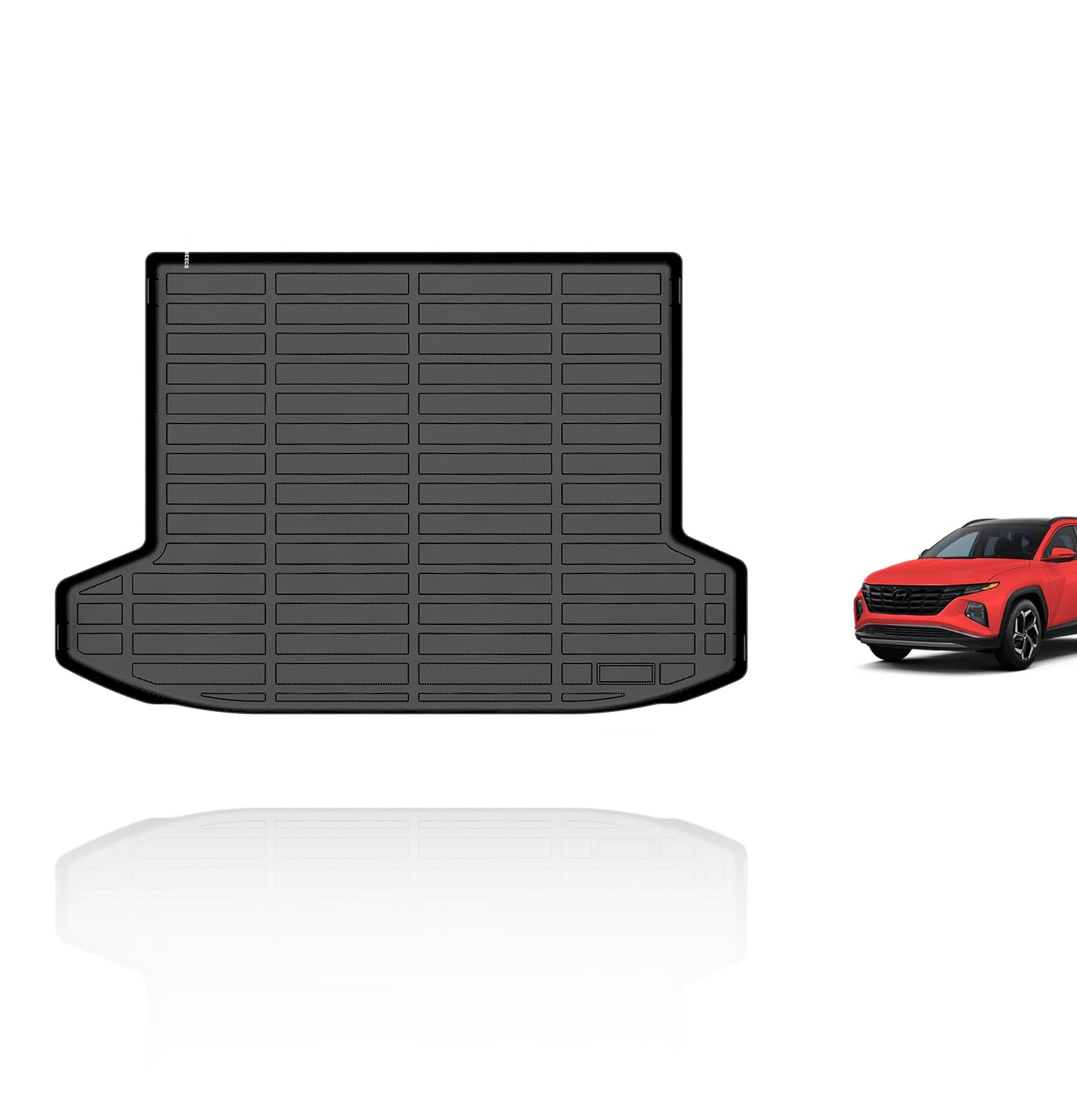 KELCSEECS All Weather Cargo Liner Custom for 2024 2023 2022 Hyundai Tucson Hybrid with subwoofer Automotive Cargo Mat Floor Liners Trunk Mat Hyundai Tucson Hybrid Trunk Liner Accessories Black