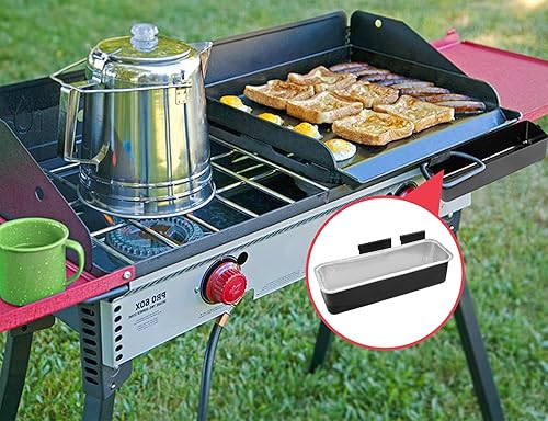 Miniatura 8 de DcYourHome Bandeja de goteo de grasa de aluminio para parrilla portátil Camp Chef, paquete de 10 forros desechables de aluminio para bandeja de
