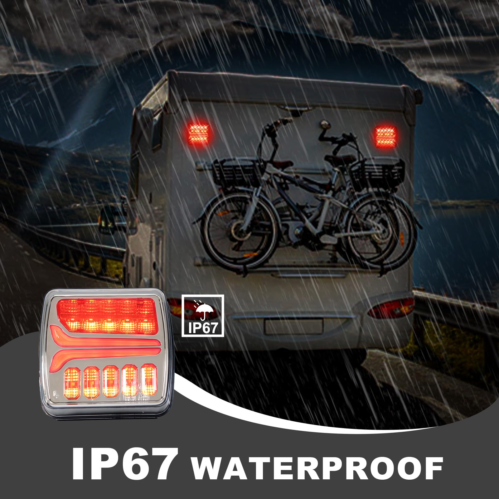 Bestel:Draadloos Aanhanger verlichting set met magneet 24 volt 7 polig voor VRACHTAUTO | 2 jaar garantie | Snelle levering
