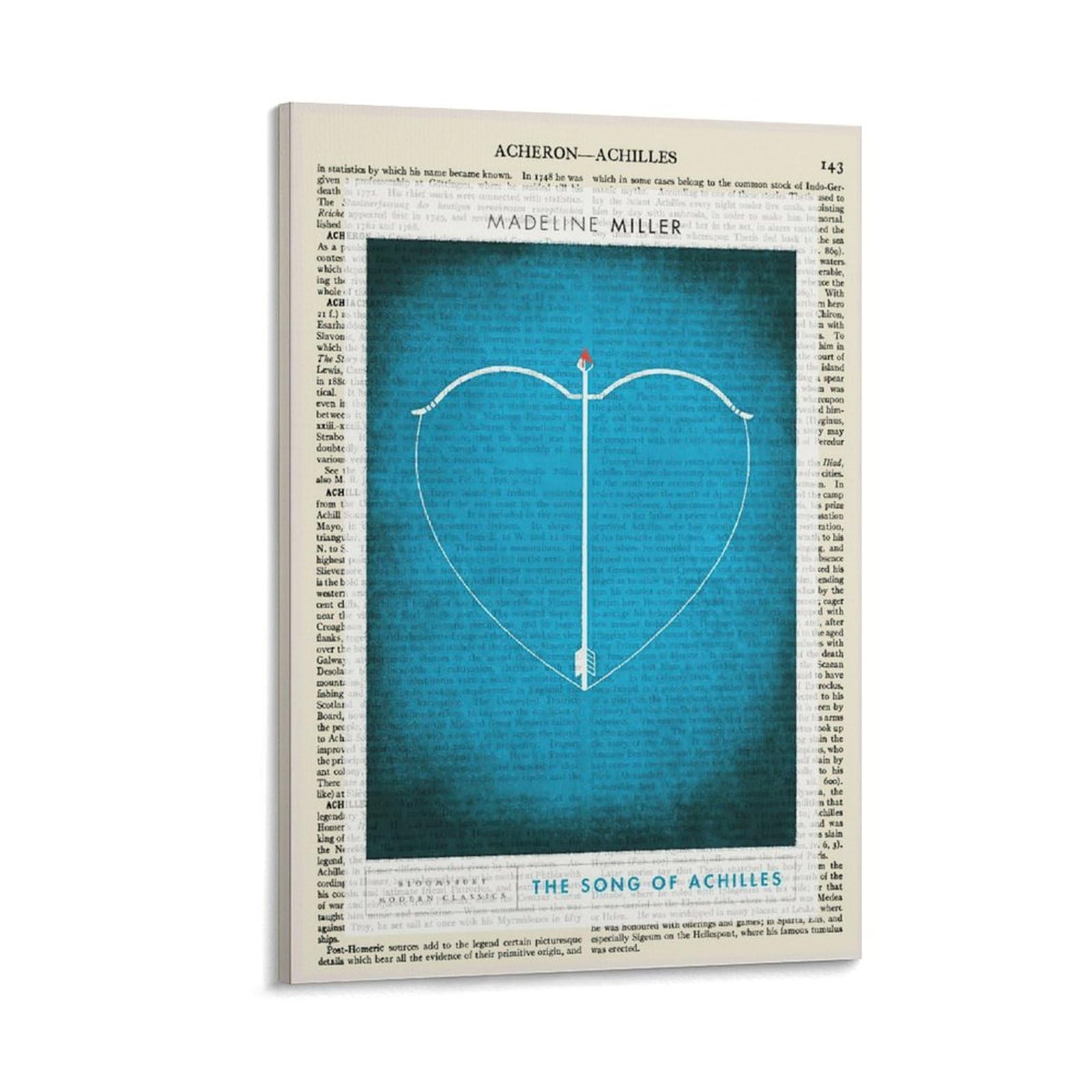 XLWQDSF Book Cover Poster Literary Poster Canvas Wall Art 'The Song Of Achilles' Posters For Room Aesthetic And Decor Poster For Living Room Bedroom Bathroom Office DecorFrame-style20x30inch(50x75cm)
