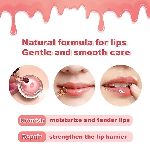 Lip Balm Honey Pot,Watermelon Apple Lime Cherry Lip Sleeping Mask Moisturizing Lip Mask Overnight Hydrating Prevention Dry and Cracked Lip Scrubs Exfoliator Lip Wrinkle Care 3 pcs
