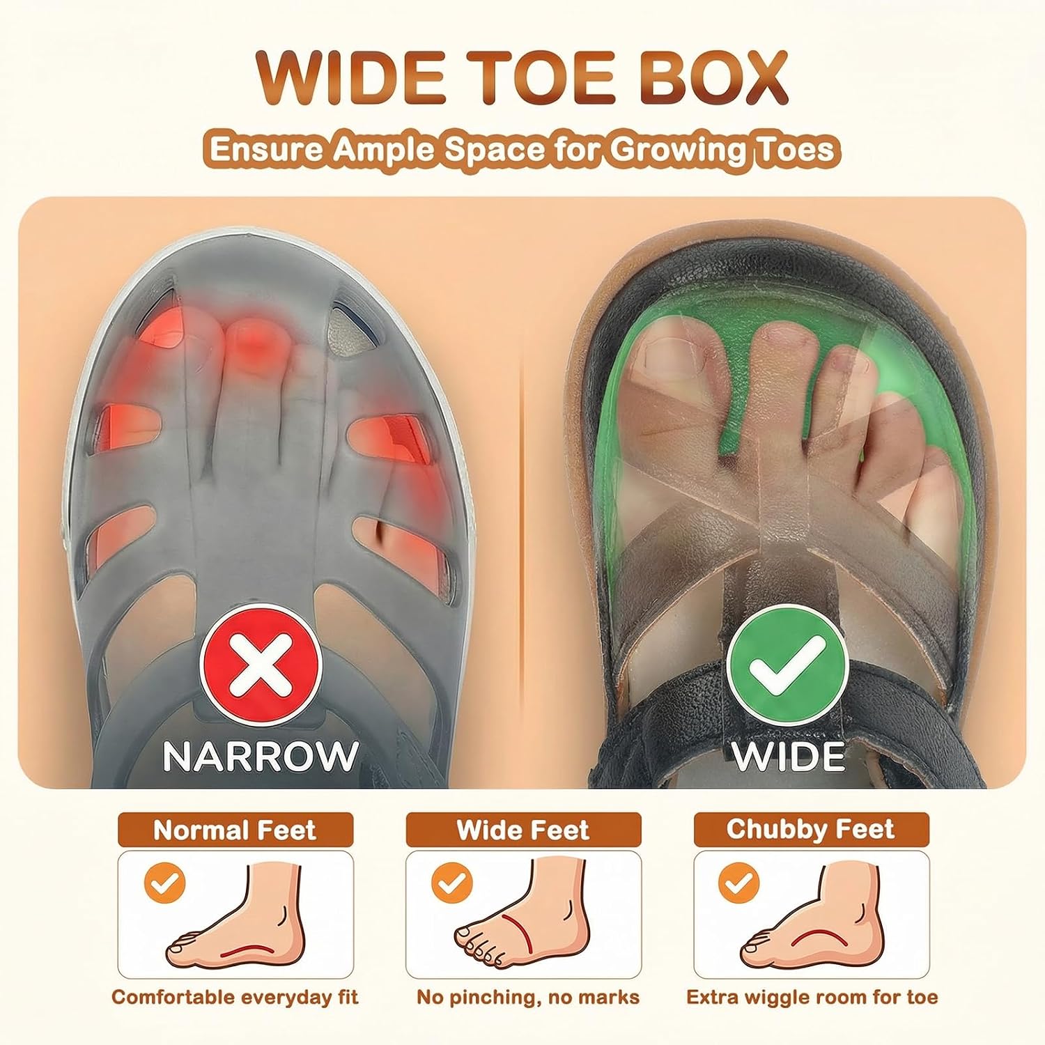 STQ Toddler Mary Jane Sandals Wide Toe Box Flower Girls Dress Shoes
