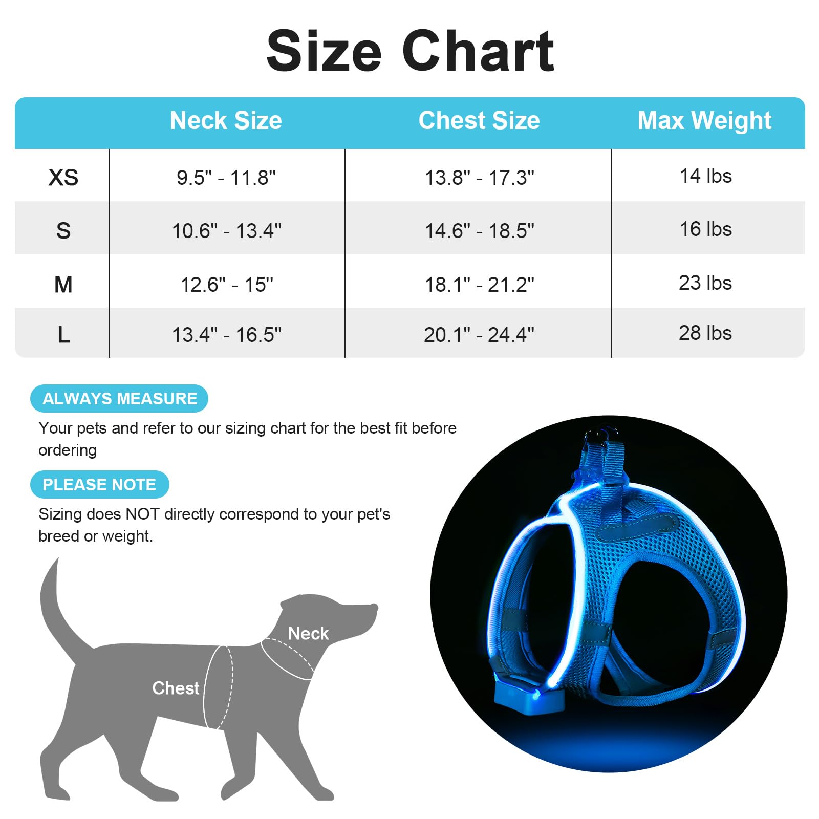 Feycig Light Up Dog Harness - Image 3