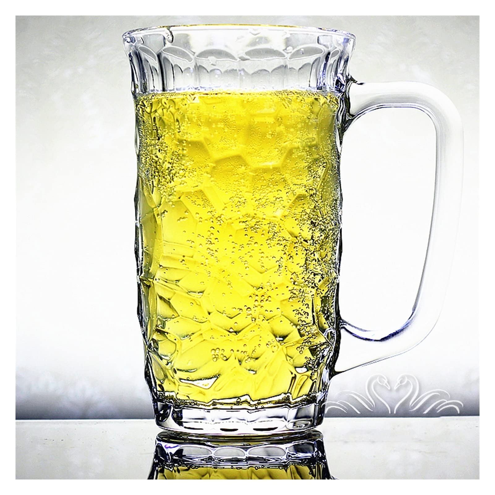 Copas de cerveza,Copas de beber, Jarras de vidrio con asa Vasos de cerveza de 13 oz Vasos for beber Vasos de cerveza de 385 ml Vasos de agua for bar 4 piezas Jarra de cerveza
