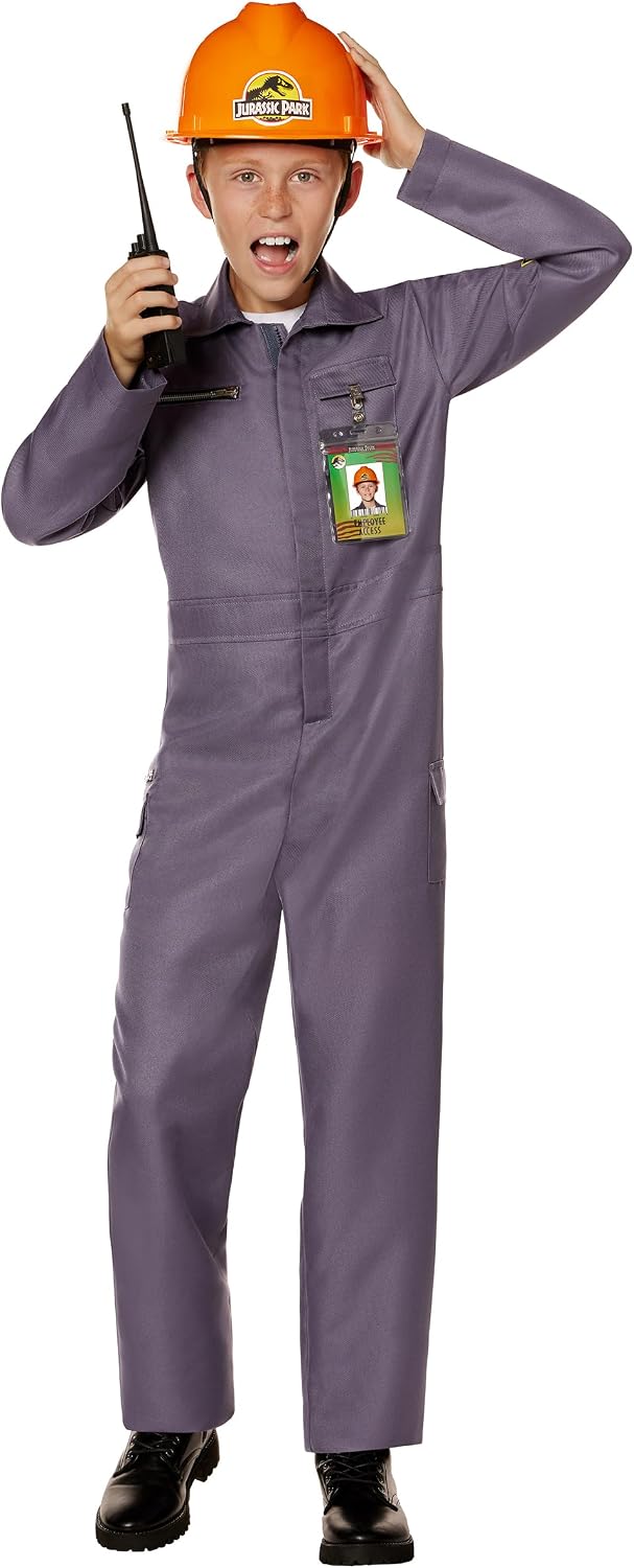 Spirit Halloween Jurassic Park Kids Crew Jumpsuit Costume| Officially Licensed | Dinosaur Trainer Outfit