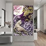 Instarry 5D DIY Diamond Painting Kits for Adults Full Drill Dragon and White Tiger Mosaic Cross Stitch Wall Art Decor Art Kit 43.3x23.6 inch