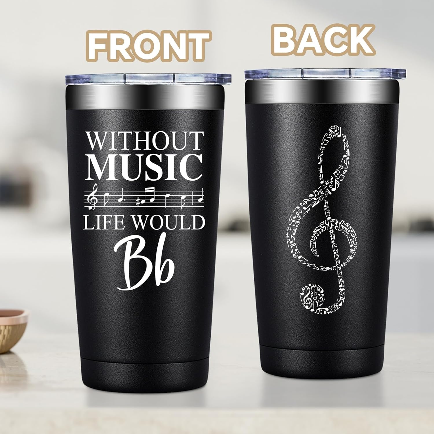 Fufandi Music Lover Gifts for Men Male, Him, Music Teacher Gift - Gifts for Musical Lovers, Musician Tumbler Gift - Tumbler Cup 20oz - Image 5