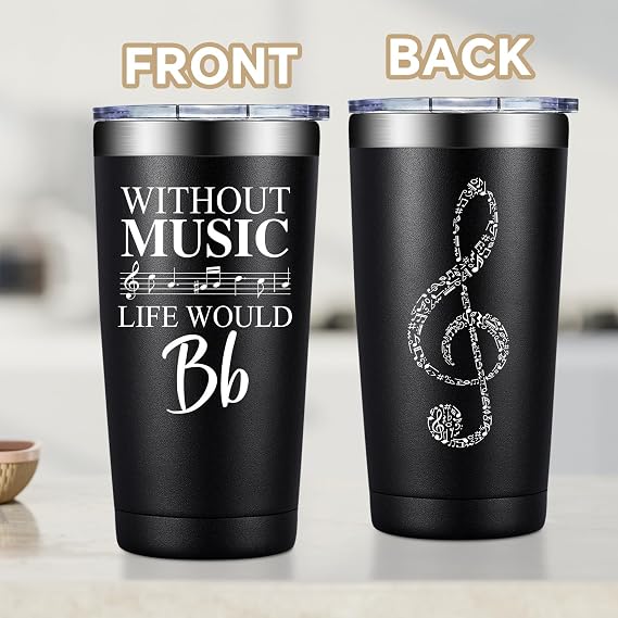 Fufandi Music Lover Gifts for Men Male, Him, Music Teacher Gift - Gifts for Musical Lovers, Musician Tumbler Gift - Tumbler Cup 20oz