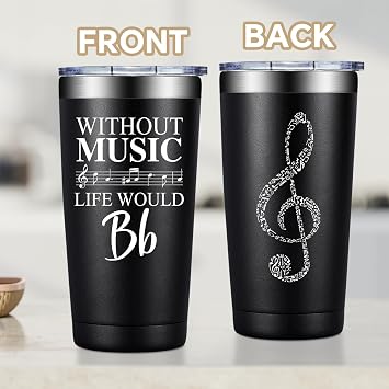 Fufandi Music Lover Gifts for Men Male, Him, Music Teacher Gift - Gifts for Musical Lovers, Musician Tumbler Gift - Tumbler Cup 20oz