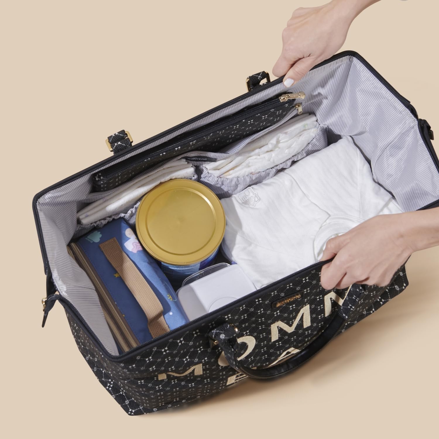 SUNVENO Hospital Bag for Labor and Delivery, Large Mommy Weekender Diaper Bag Tote, Travel Weekender for Mom & Baby