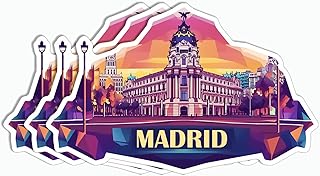 3Pcs - Madrid City Sticker - Madrid Travel Sticker - Journey Sticker - Skateboard Sticker - Scrapbook Sticker - Phone Laptop Sticker
