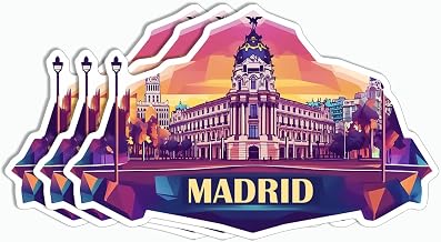 3Pcs - Madrid City Sticker - Madrid Travel Sticker - Journey Sticker - Skateboard Sticker - Scrapbook Sticker - Phone Laptop Sticker