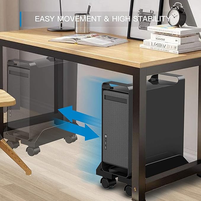 Soporte para PC Universal Ajustable con Ruedas Negro miniatura 3