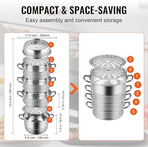 Miniatura 15 de VEVOR calentador comercial de alimentos de 3 niveles, calentador de exhibición de alimentos de 1000 W con luz, estante ajustable y pantalla de
