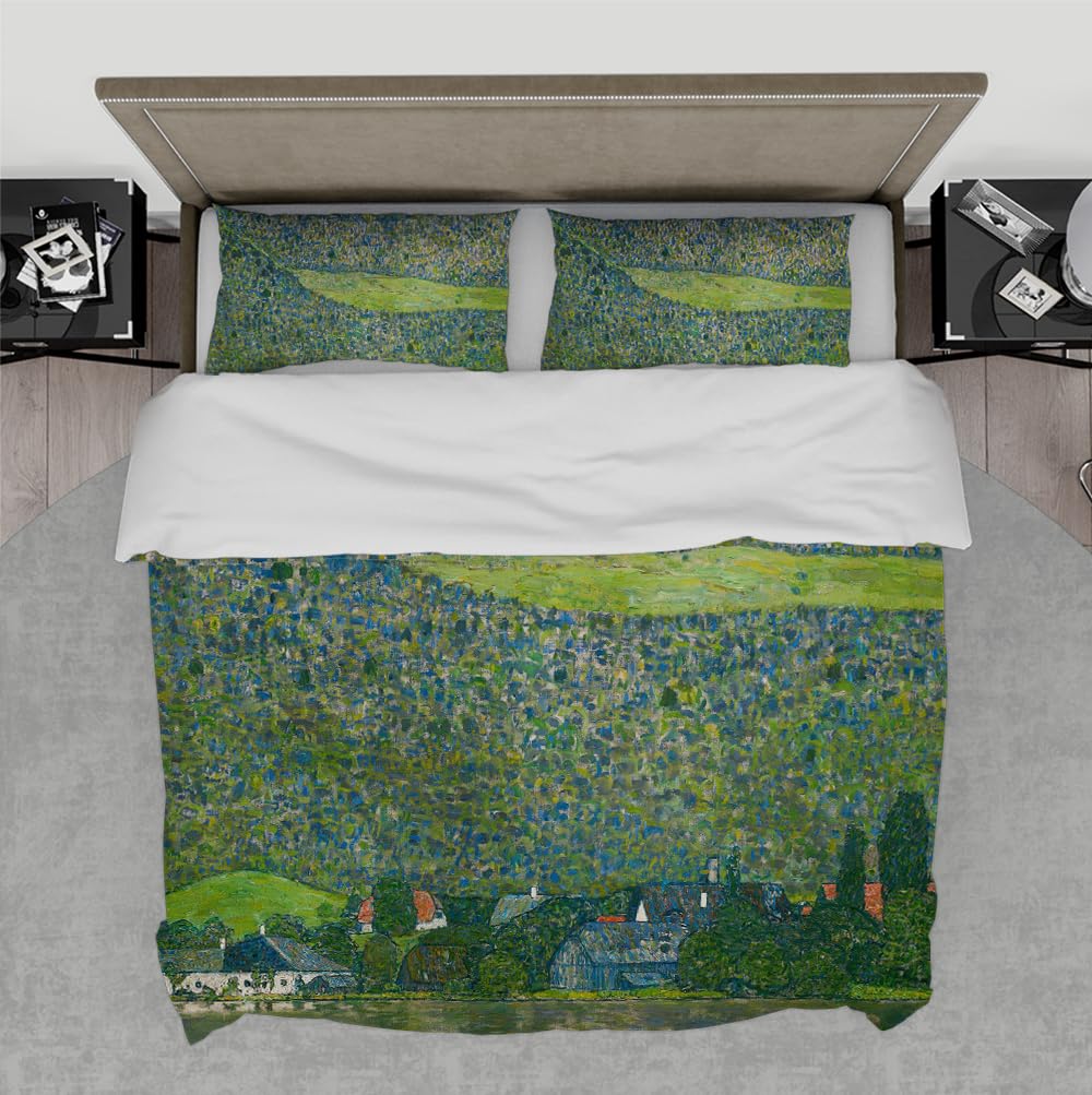 Rustykalny Zielony Zestaw Kołdra Chata Domek Domek Lodge Domek Las Naturalna Pościel Polowa Miękka Poszewka Na Kołdrę Z 2 Poduszkami Na Poduszki 135 x 200 cm