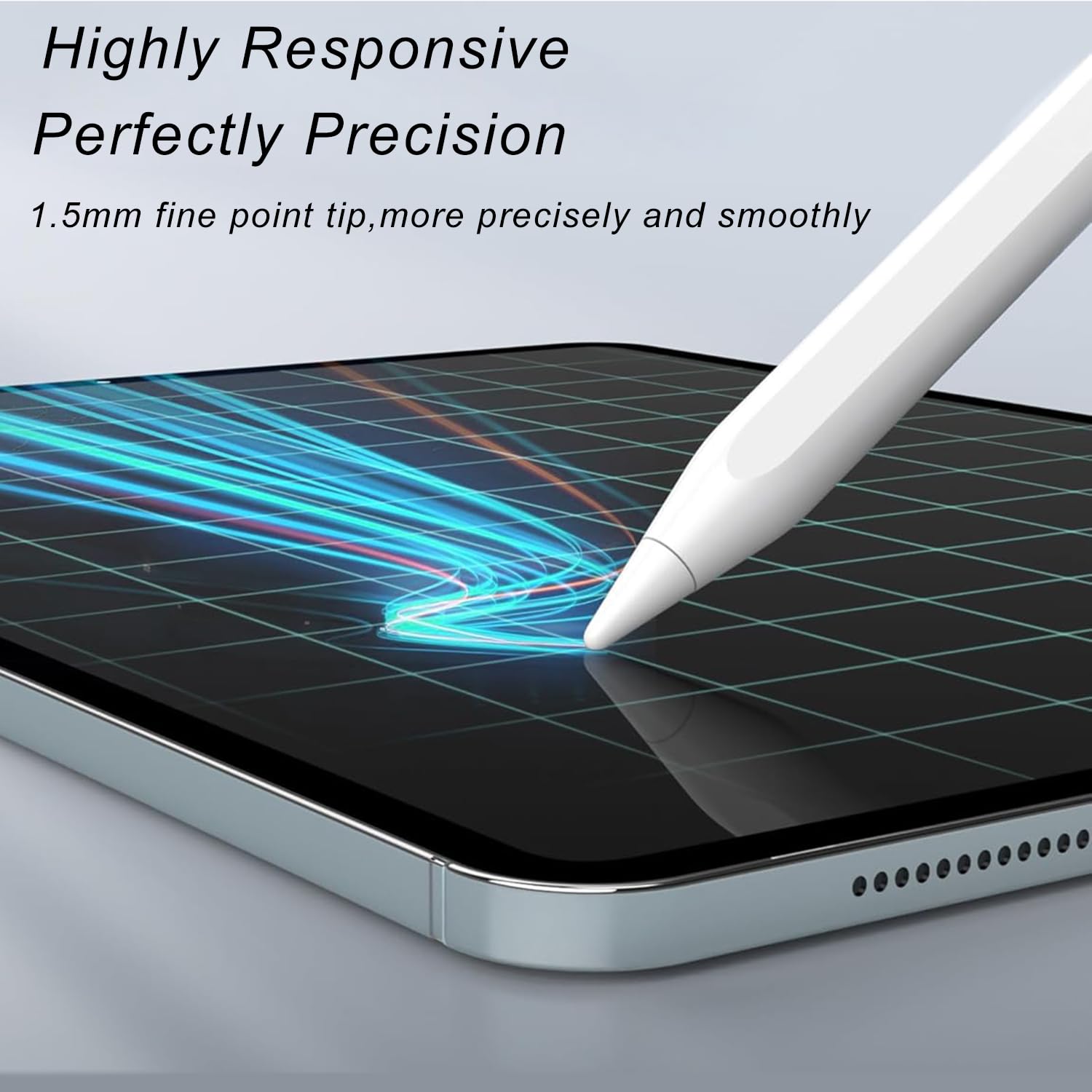 iPad Pen for Apple iPad 2018-2025, 10 Minutes Quick Charge Pencil with Palm Rejection, Pen for iPad 6-11ª, Air 3-5ª/13"/11"M2 - 5