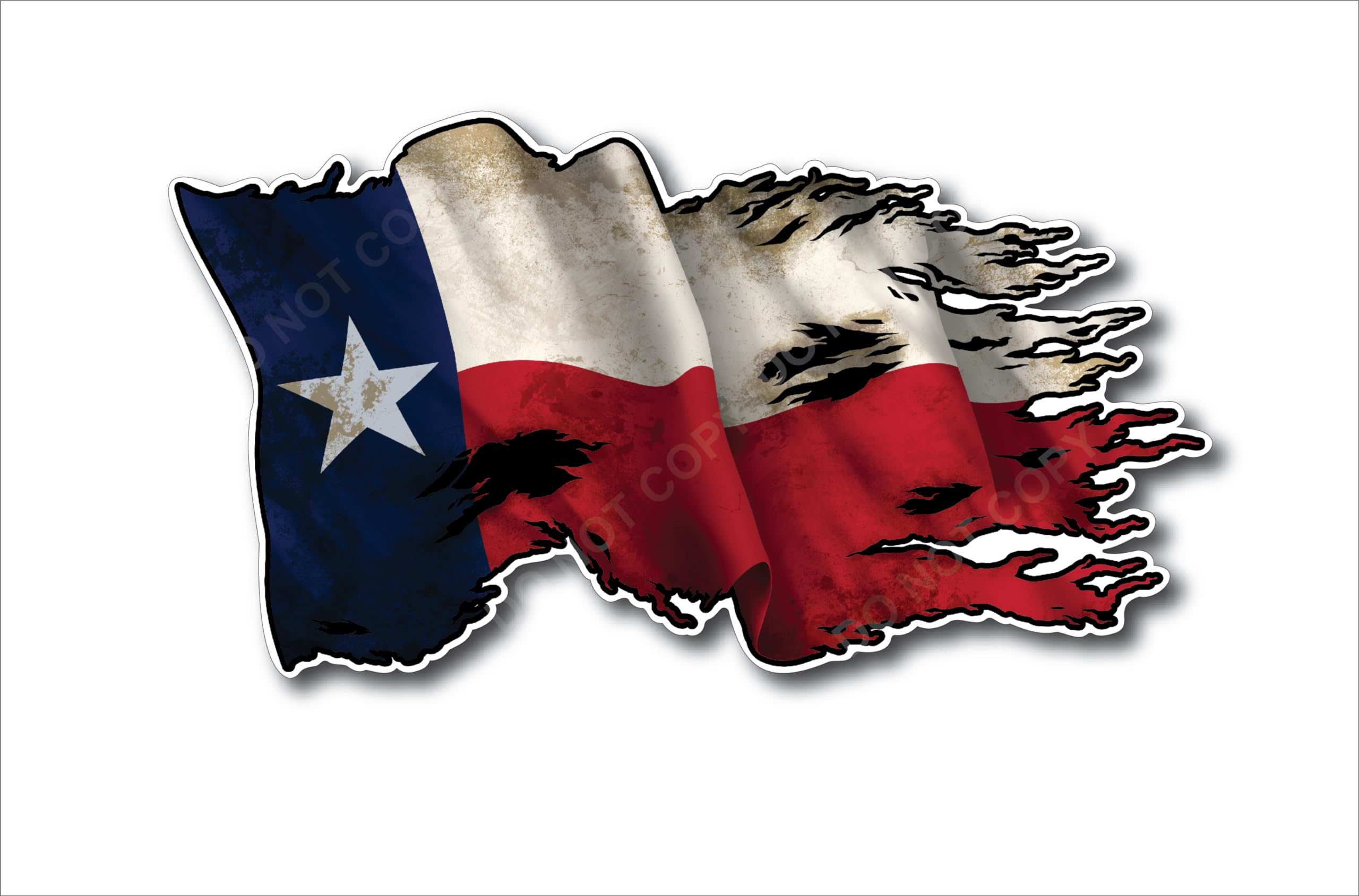 Texas Shape Flag Grunge Vinyl Sticker - 3 Inch Waterproof Decal For Cars, Laptops, Tools