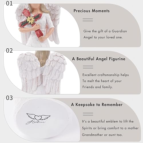 Miniatura 3 de Figura coleccionable de ángel de simpatía, ángel sosteniendo una cruz, I Pray That You Grow in Christian Faith All The Days of Your Life, un regalo