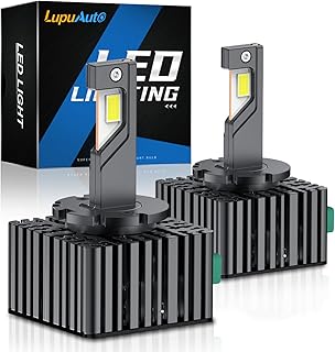 Ampoules D3S LED pour Voiture 140W 40000LM 6500K Blanc Extrêmement Lumineux, 1:1 Remplace Les Ampoules Xénon, Plug and Play pour Phares de Voiture, 2 Pièces