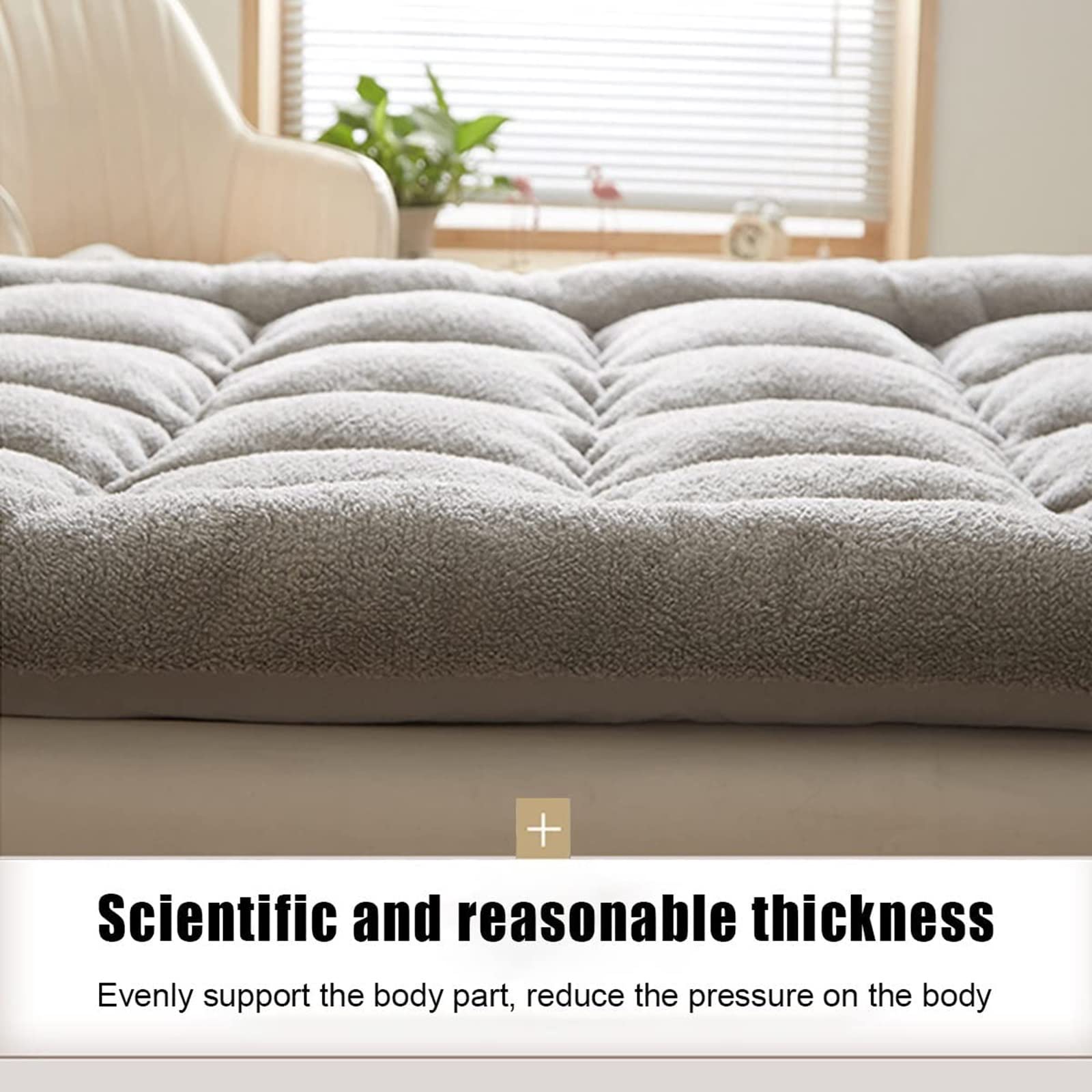Matelas Sol Matelas Futon Très Épais Tapis De Sol Japonais Traditionnel Tatami Matelas De Couchage De Camping Pliable Enroulable pour Le Dortoir Guest Couch (Couleur : Grey, Taille : 120x200cm)