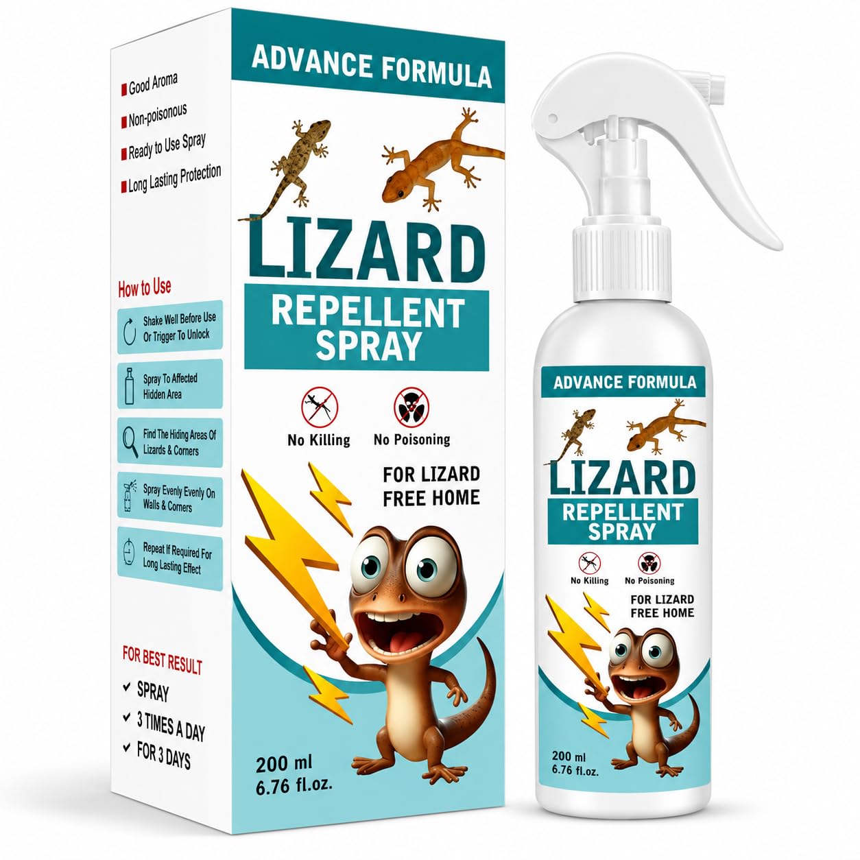 Natural Lizard Repellent Spray for Home, Plant-Based Pest Control, Chemical-Free Baby & Pet Safe, Indoor Outdoor Anti Lizard Spray for Kitchen, Balcony, Walls & Windows, 200ML (Pack of 1)-picture-24