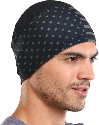 Vista 56 de Forro de casco de refrigeración para hombre, gorra de cráneo de ciclismo, forro de casco de motocicleta Negro