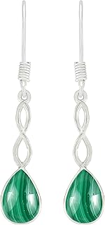 Natural Lapis Moonstone Garnet Dangle Earrings 6x9mm Pear Shape Gemstones 925 Silver Overlay Dangle Earrings