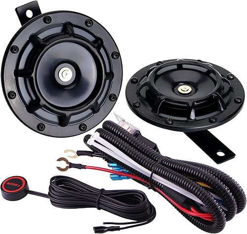 AOLIHAN Bocina de tren súper fuerte para camión, tren, barco, automóvil, bocinas eléctricas de aire, kit de bocina doble impermeable de 12 V, sonido AOLIHAN Bocina de tren súper fuerte para camión, tren, barco, automóvil, bocinas eléctricas de aire, kit de bocina doble impermeable de 12 V, sonido