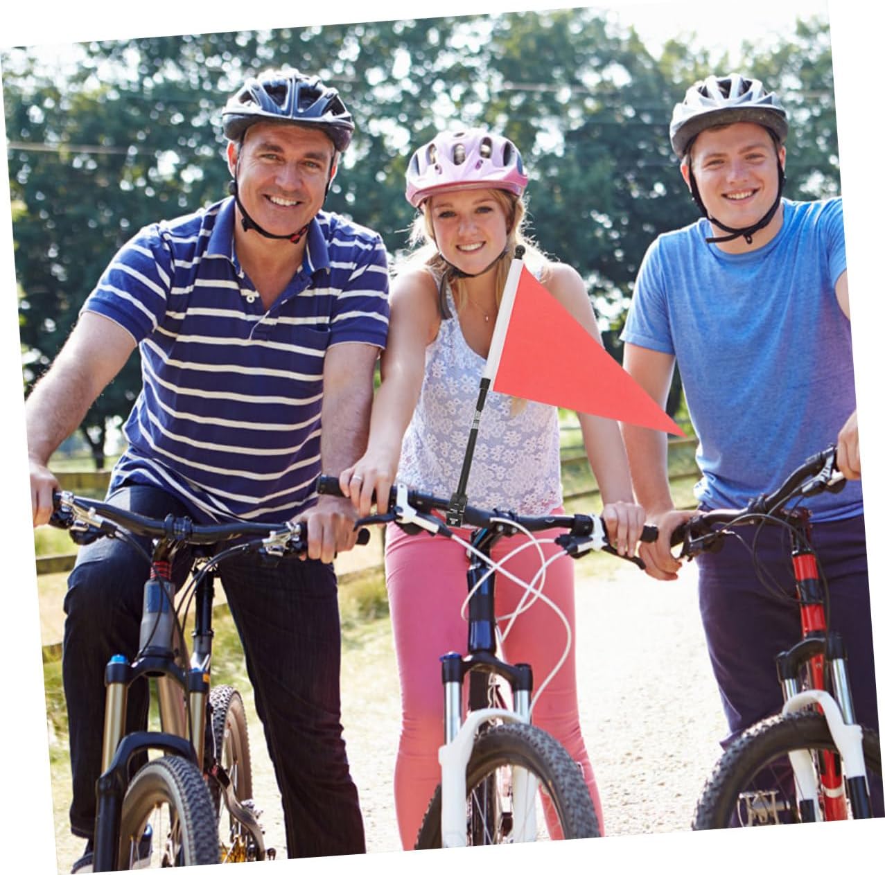 Bike Handlebar Flags 5-set Triangle Safety Flags for Cycling, High Visibility Bicycle Accessories for Outdoor Riding and Road Safety
