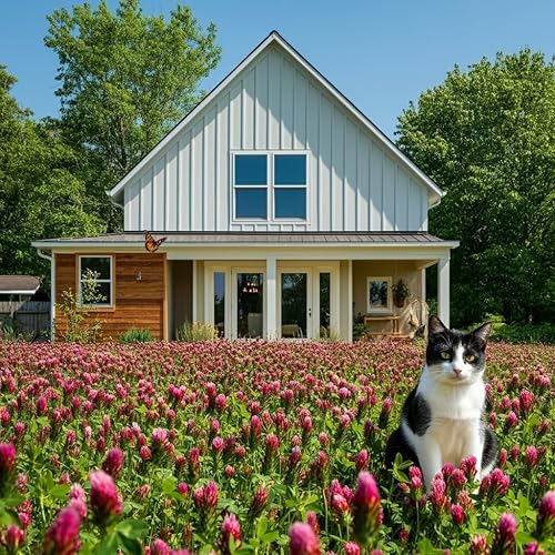 Miniatura 4 de Clover rojo carmesí  Perfecto para cubrir el césped, con flores rojas vibrantes. Más de 2500 semillas por paquete, sin OMG y calidad de reliquia.
